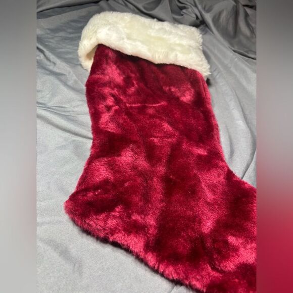 ☃️❄️☃️ Red Christmas Stocking with White Faux Fur Cuff EPC - Picture 2 of 3
